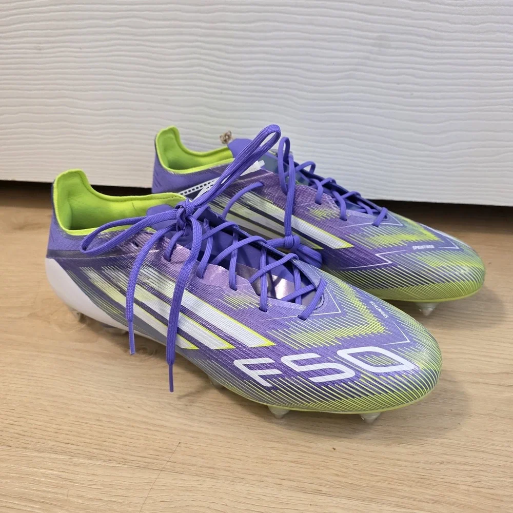Adidas White‎ Purple Green F50 Elite Firm Ground Athletic Cleats Size 11
